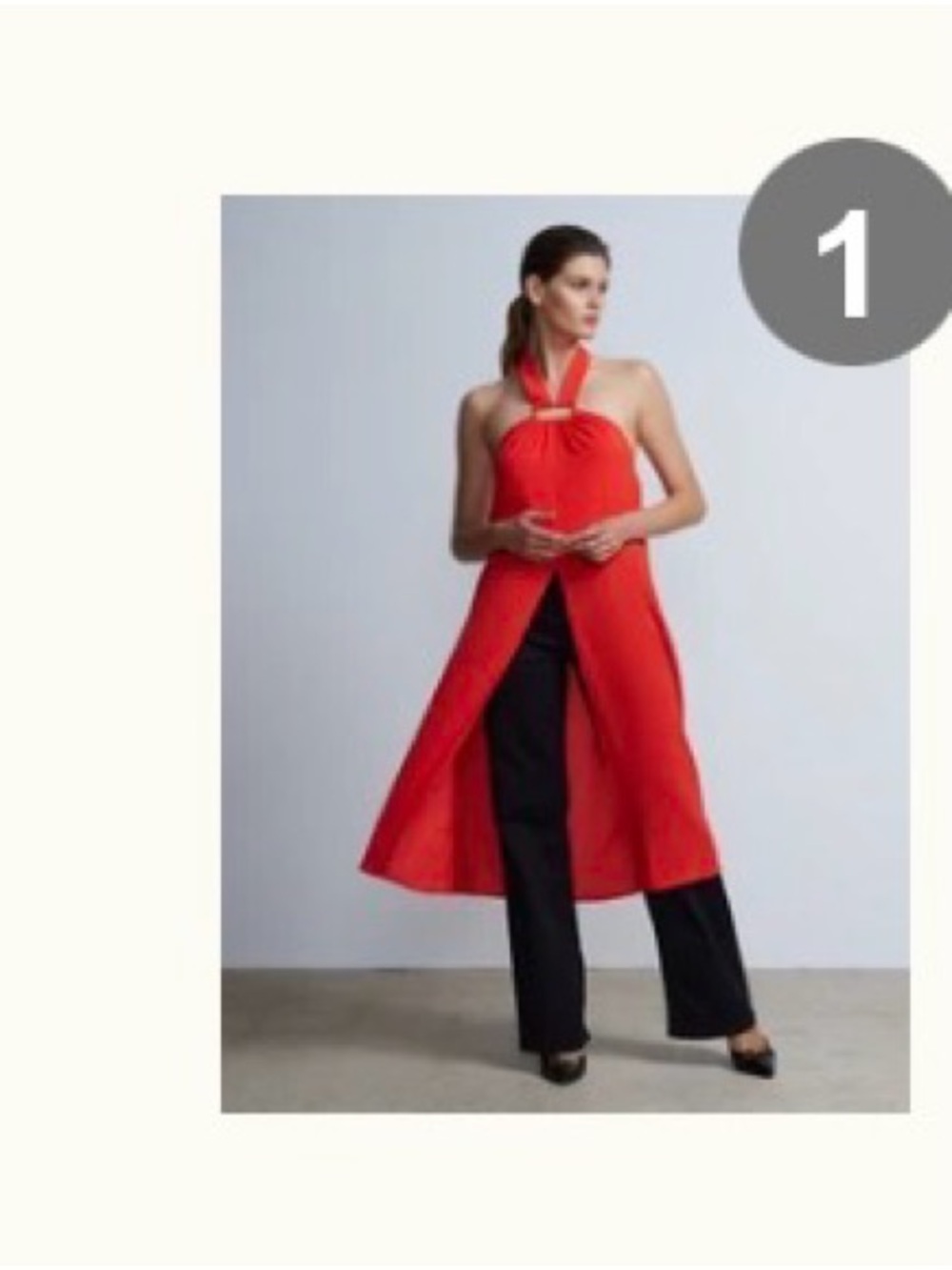 Red Halter Maxi  with Front Slit